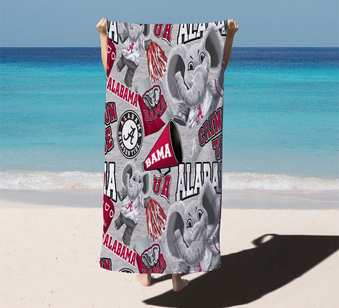 Alabama Crimson Tide Pattern Elephant Beach Towels