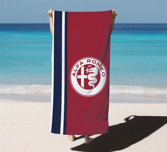 Alfa Romeo Red Blue And White Wallpaper Beach Towels