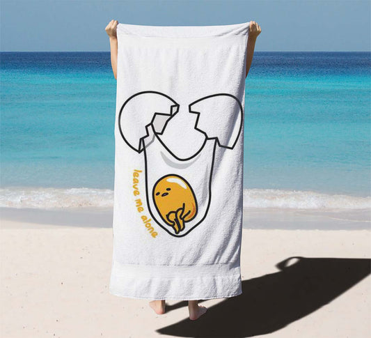 Gudetama Leave Me Alone Beach Towels