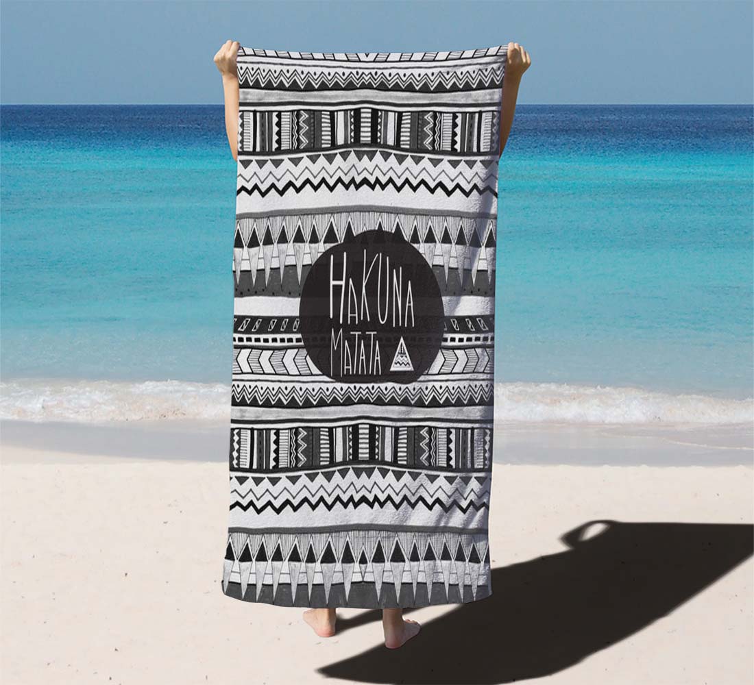 Hakuna Matata Aztec Beach Towels
