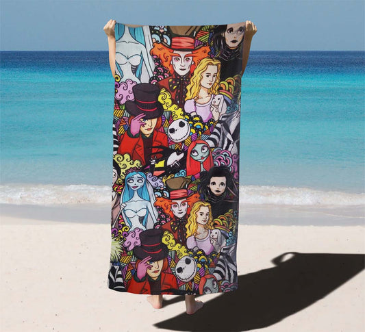 Halloween Johny Depp Pattern Cartoon Beach Towels