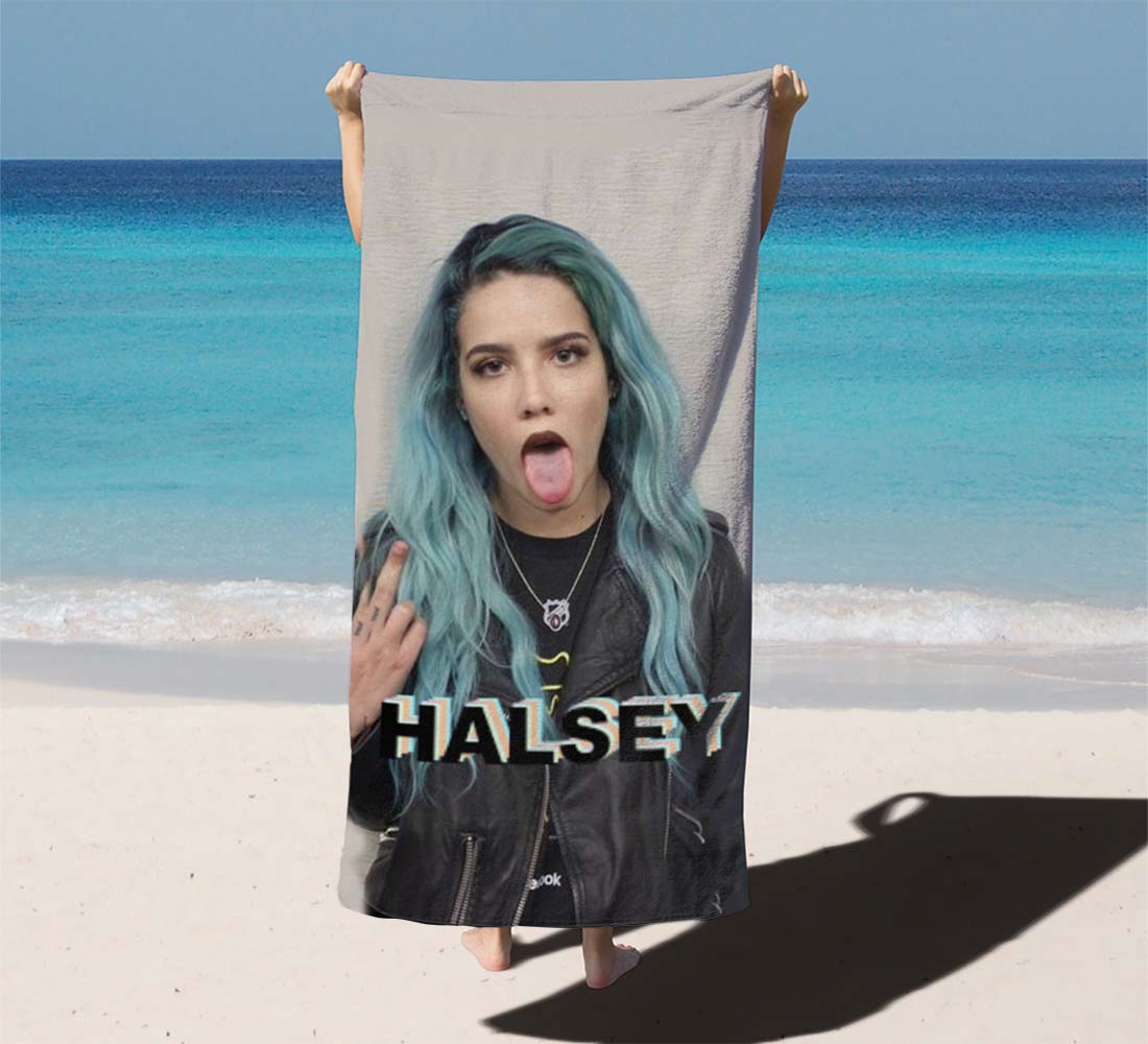 Halsey Blue Hair Beach Towels