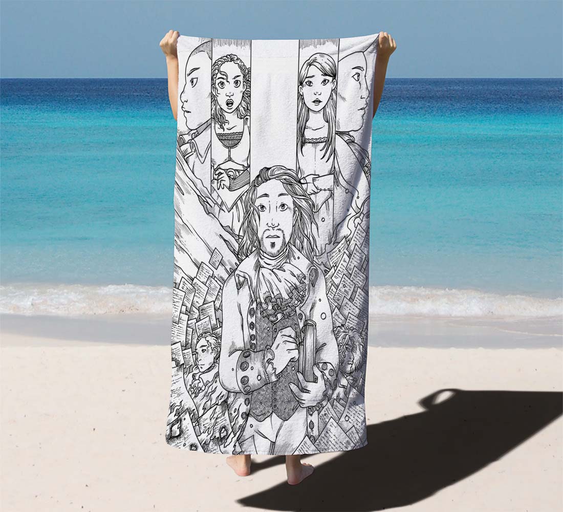 Hamilton American Musical Sketch Doodle Beach Towels