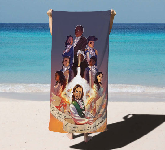 Hamilton And The Hubris Box Classic Musical Beach Towels