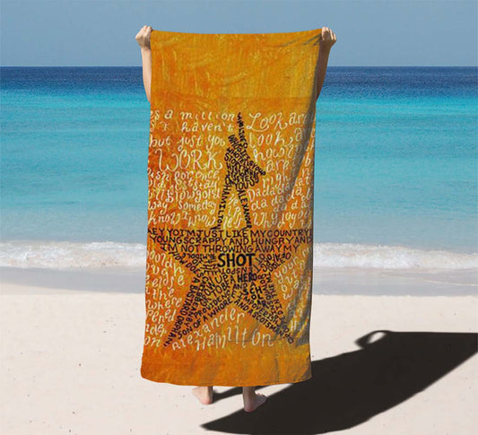 Hamilton Musical Lyrics Beach Towels