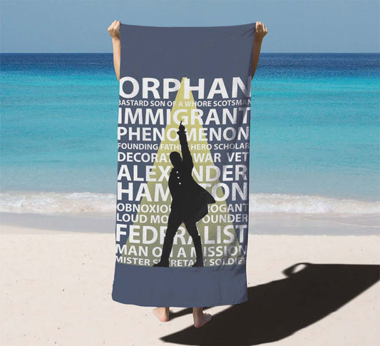 Hamilton Musical Quotes Beach Towels