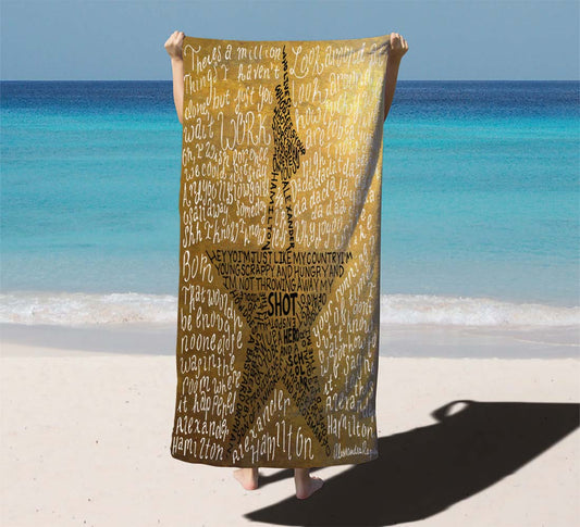 Hamilton The Musical Lyric Beach Towels