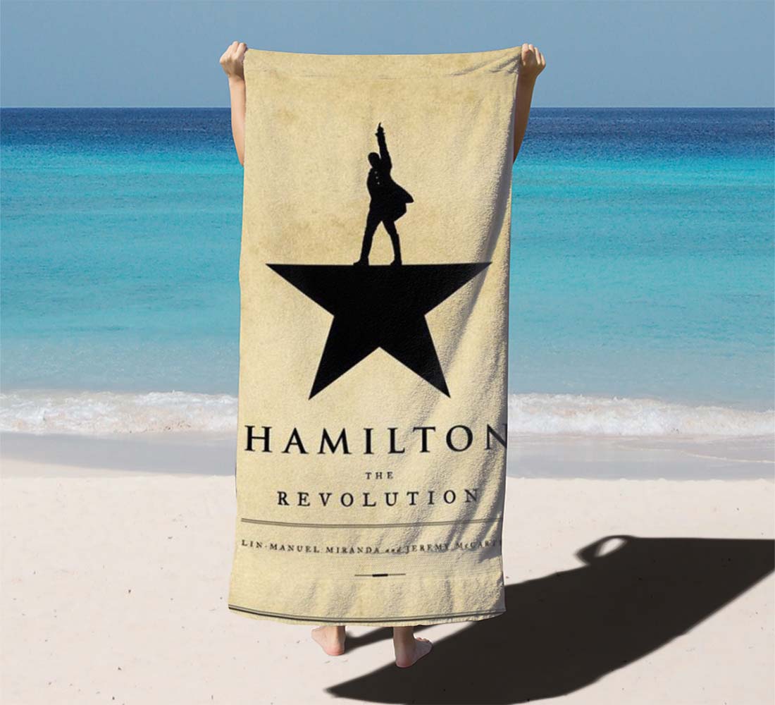 Hamilton The Revolution Book Cover Beach Towels