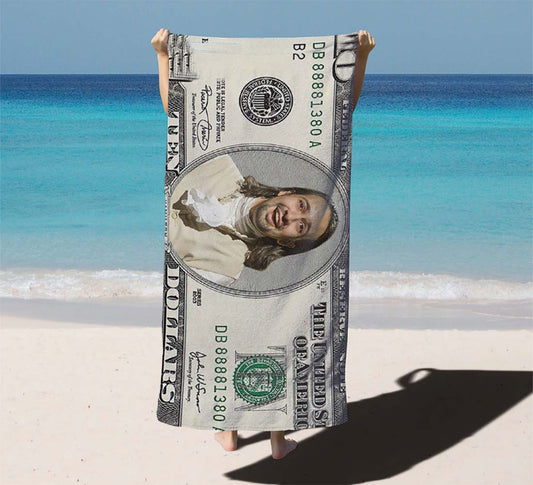 Hamilton The Ten Dollar Founding Father Beach Towels