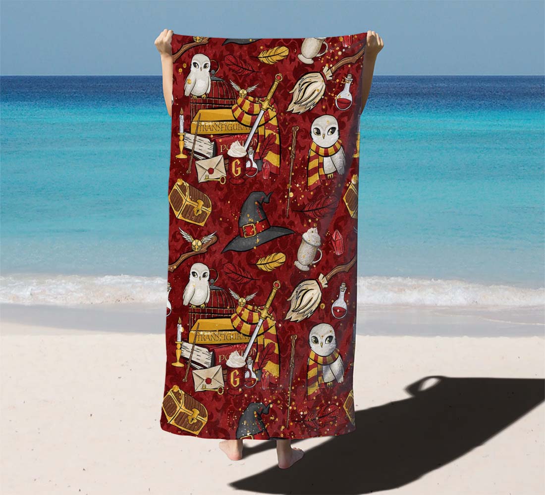 Harry Potter Red Pattern Wallpapers Beach Towels