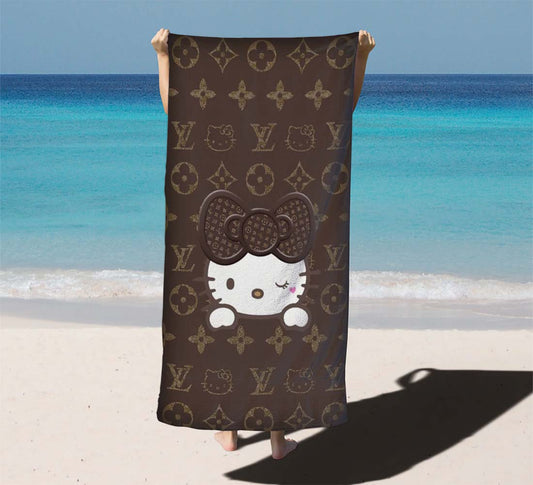 Hello Kitty Cat Pattern Beach Towels