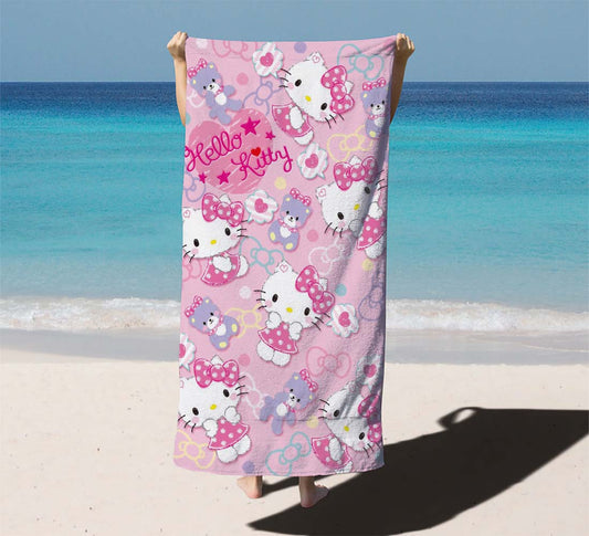 Hello Kitty Pattern Cut Cute Beach Towels