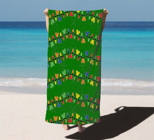 Holiday Mouse Lights Beach Towels