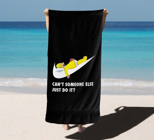 Homer Simpson Nike Black Beach Towels