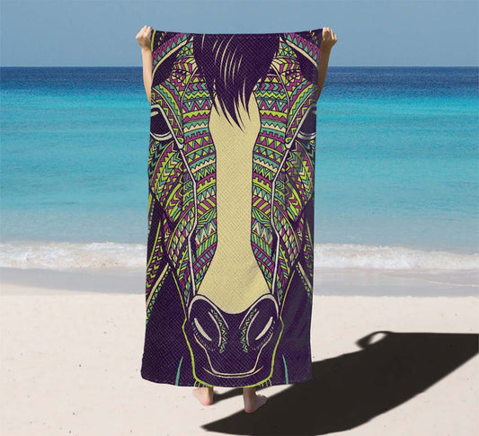 Horse Aztec Pattern Beach Towels