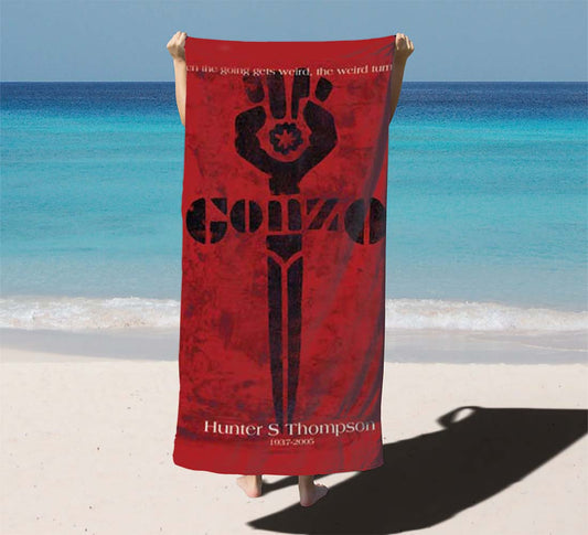 Hunter S Thompson Gonzo Red Beach Towels