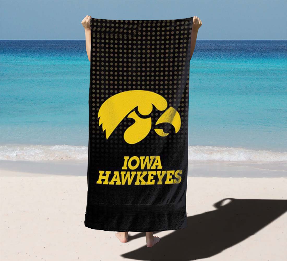 Iowa Hawkeyes Logo Dots Beach Towels