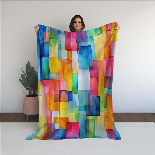 Abstract Watercolor Soft Micro Fleece Blanket