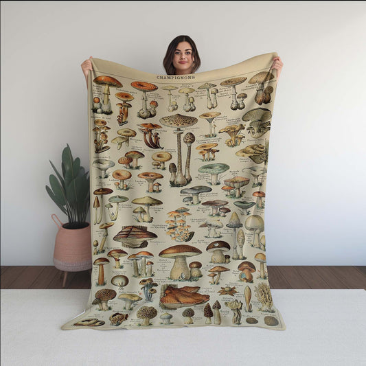 Adolphe Millot'S Mushroom Soft Micro Fleece Blanket