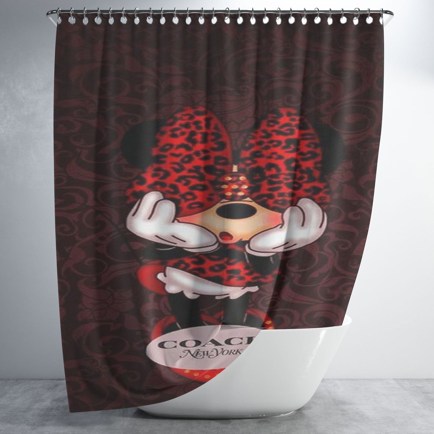 Coach Minnie Mouse New York Bathroom Shower Curtain Fabric Waterproof | 66 X 72 Inch