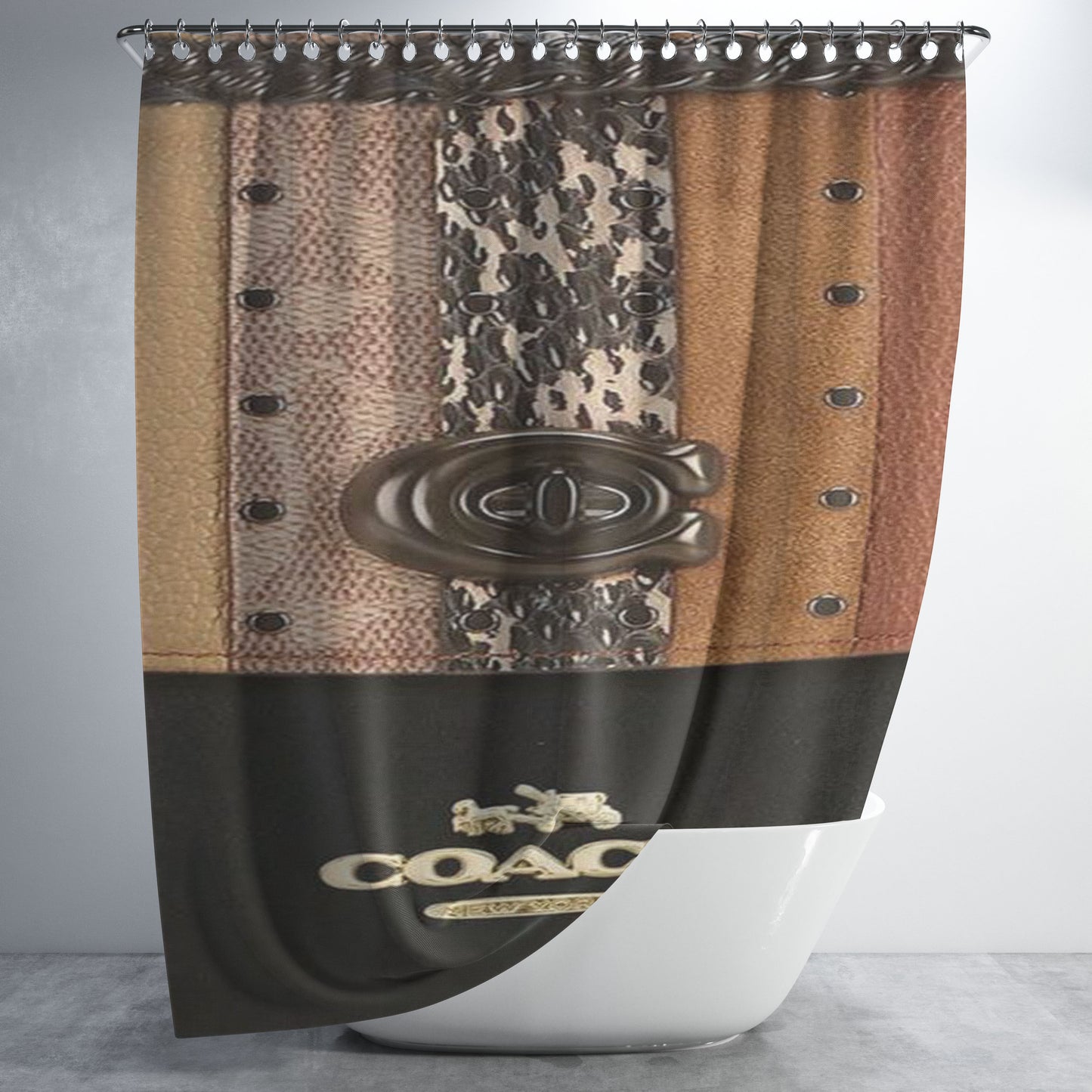 Coach New York New Bathroom Shower Curtain Fabric Waterproof | 66 X 72 Inch