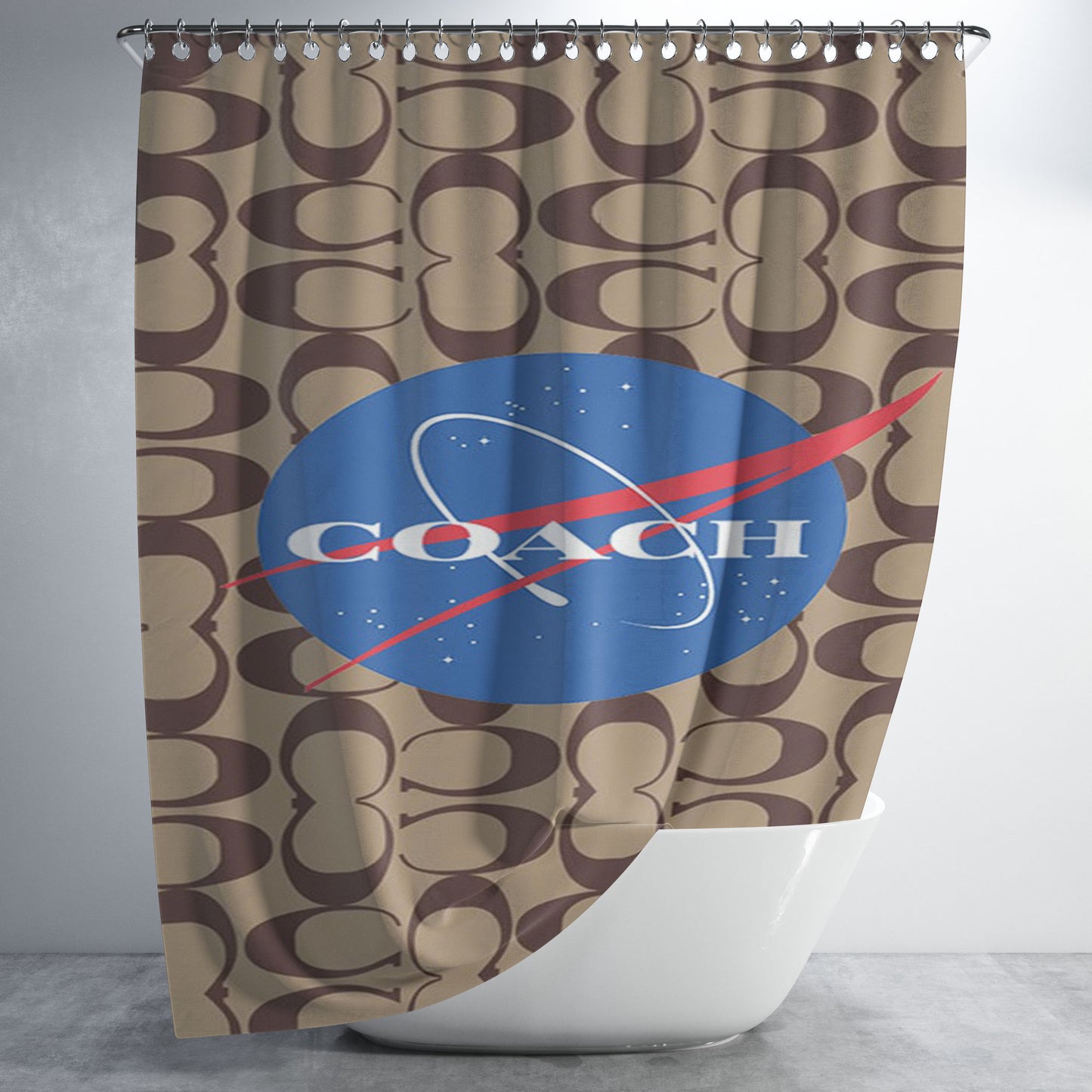 Coach New York X Nasa Bathroom Shower Curtain Fabric Waterproof | 66 X 72 Inch