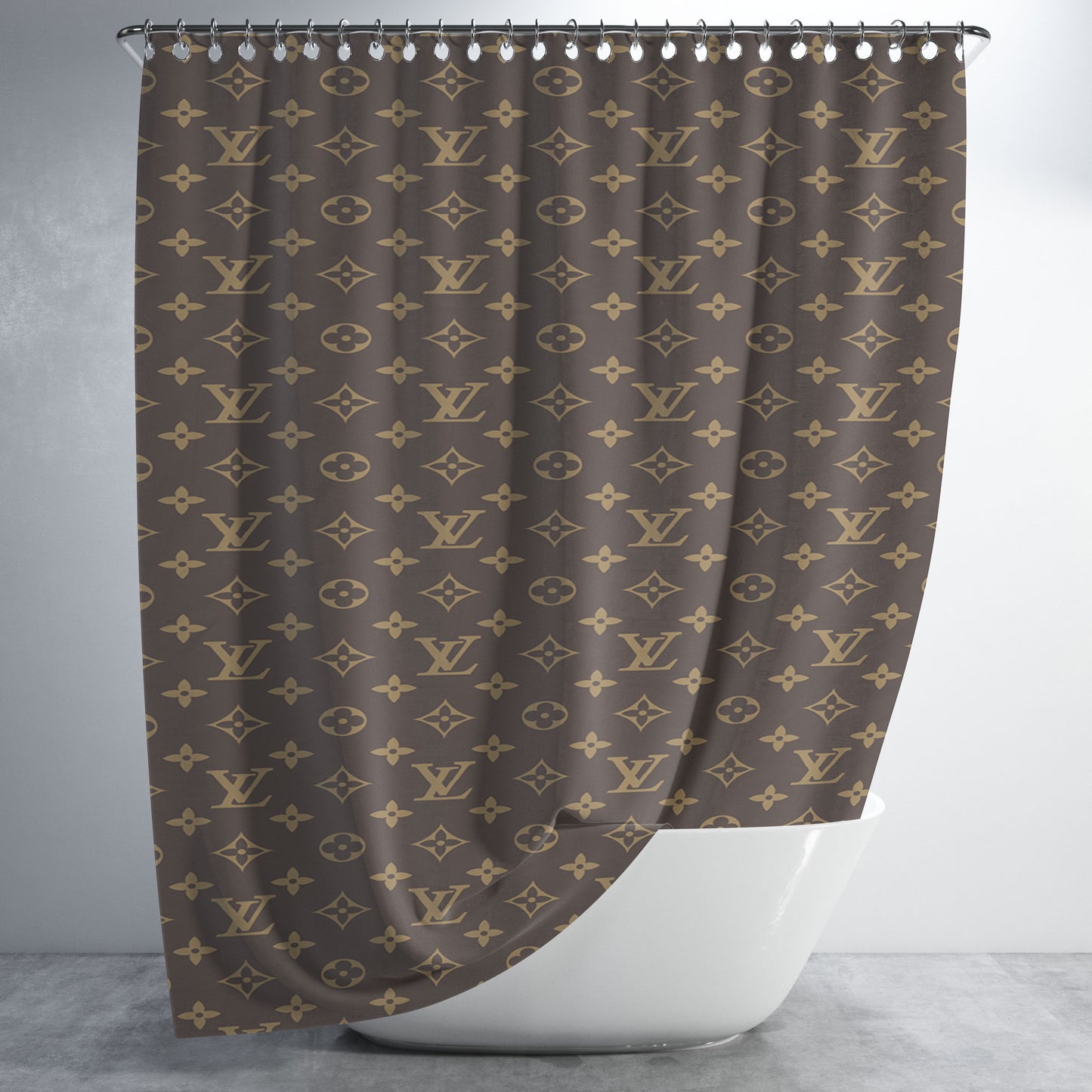 Louis Vuitton Aesthetic Bathroom Shower Curtain Fabric Waterproof | 66 X 72 Inch