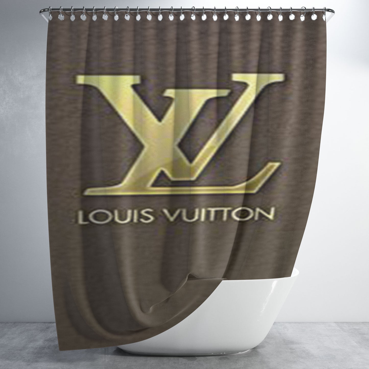 Louis Vuitton Leather Bathroom Shower Curtain Fabric Waterproof | 66 X 72 Inch