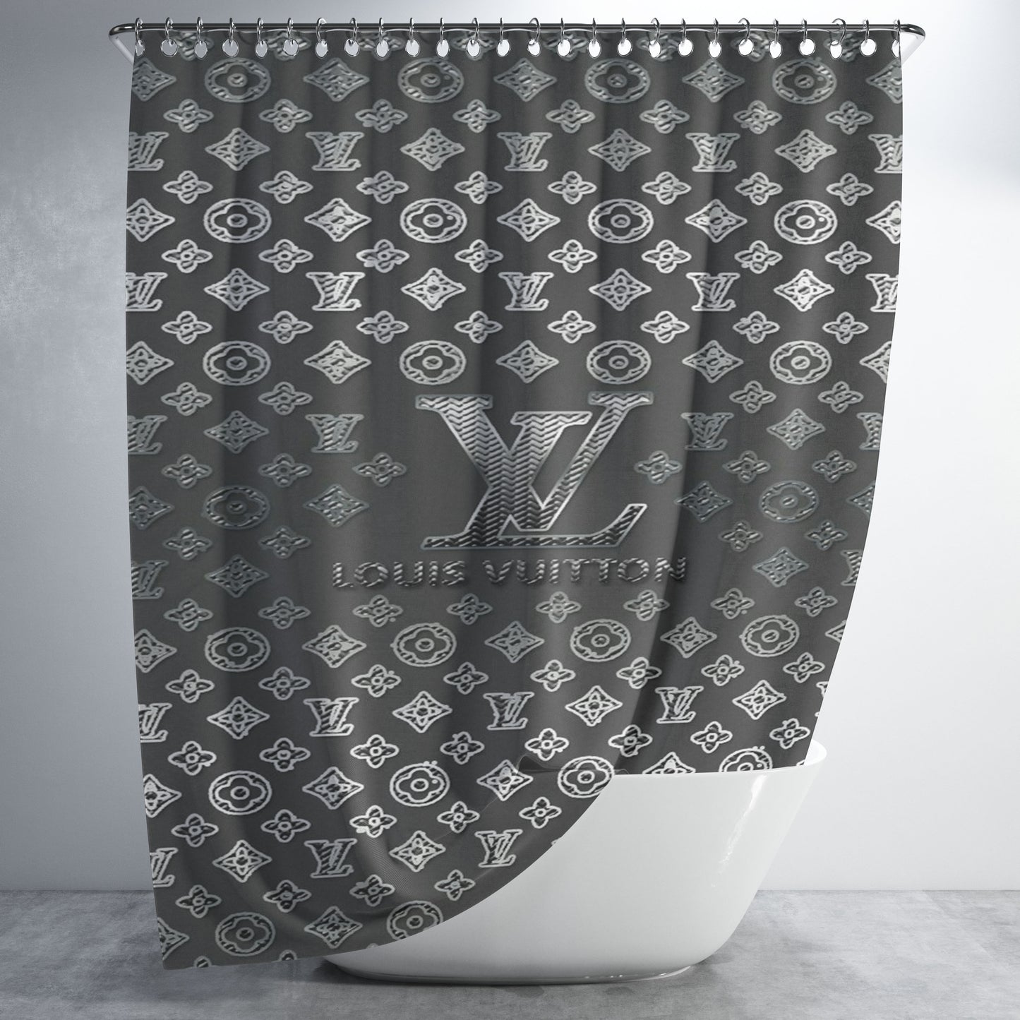 Louis Vuitton Lv Bathroom Shower Curtain Fabric Waterproof | 66 X 72 Inch