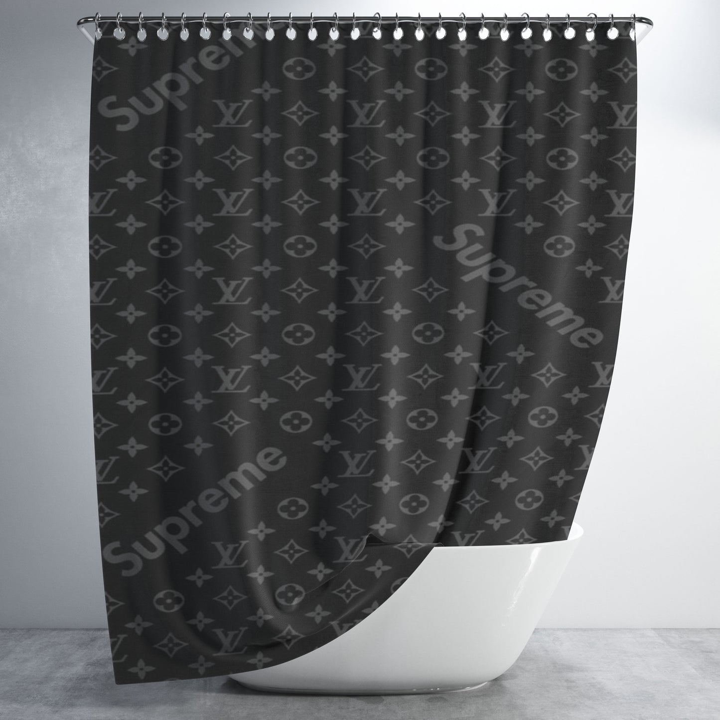 Supreme Louis Vuitton 3 Bathroom Shower Curtain Fabric Waterproof | 66 X 72 Inch