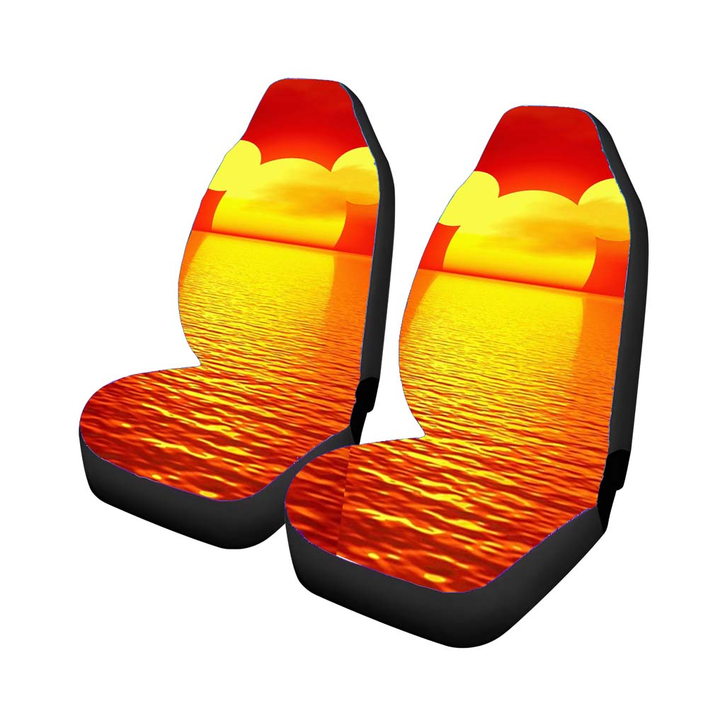Mickey And Minnie Mouse Head Sunset Car Seat Covers