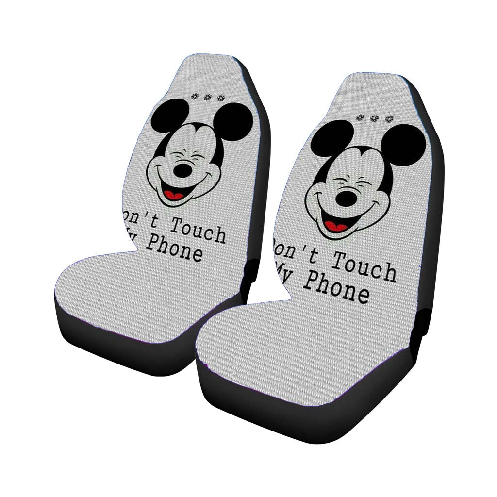 Mickey Mouse Saying Dont Touch My Phone Car Seat Covers