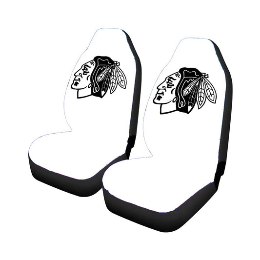Black White Chicago Blackhawks Logo Car Seat Covers