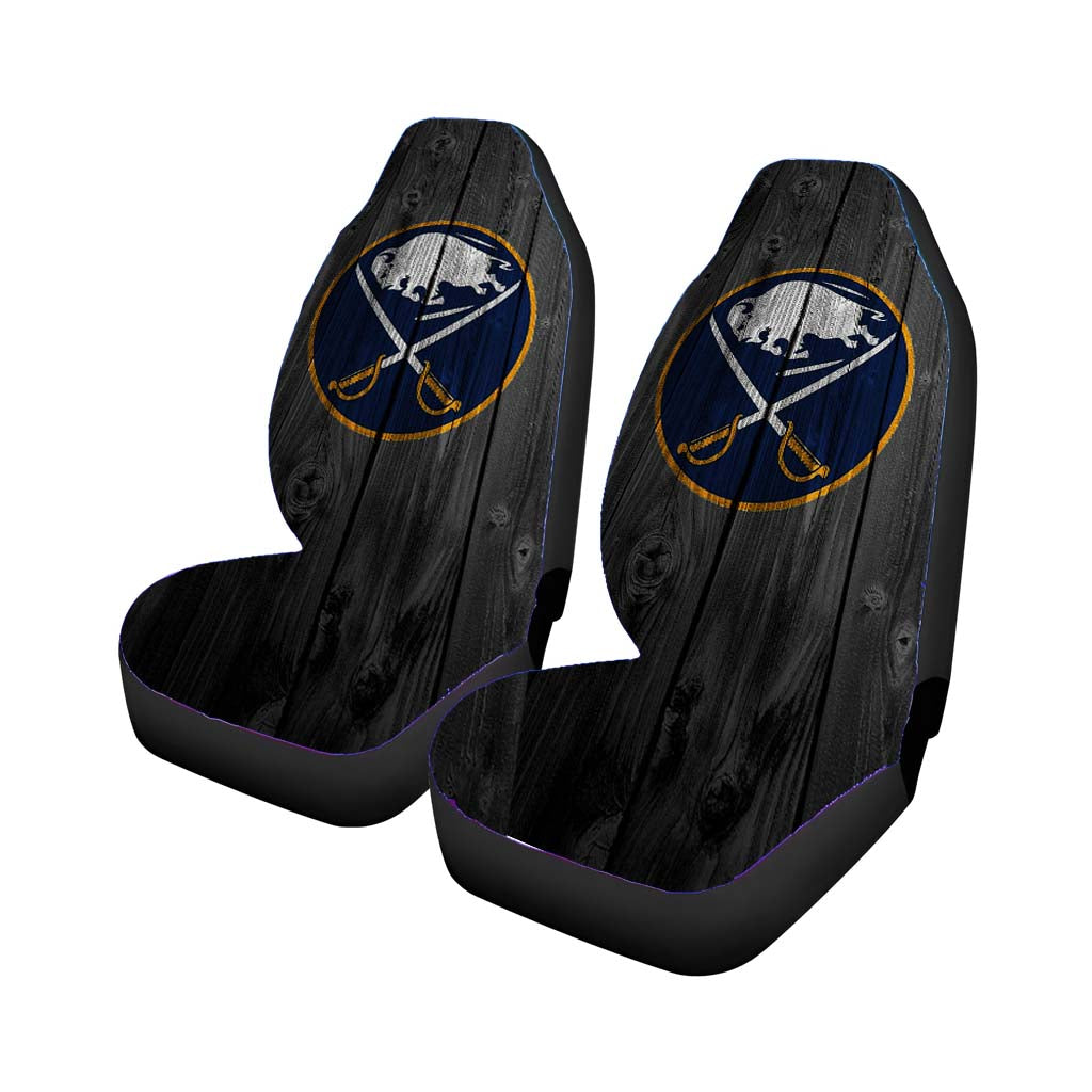 Buffalo Sabres Nhl Logo Dark Wood Wallpaper Car Seat Covers