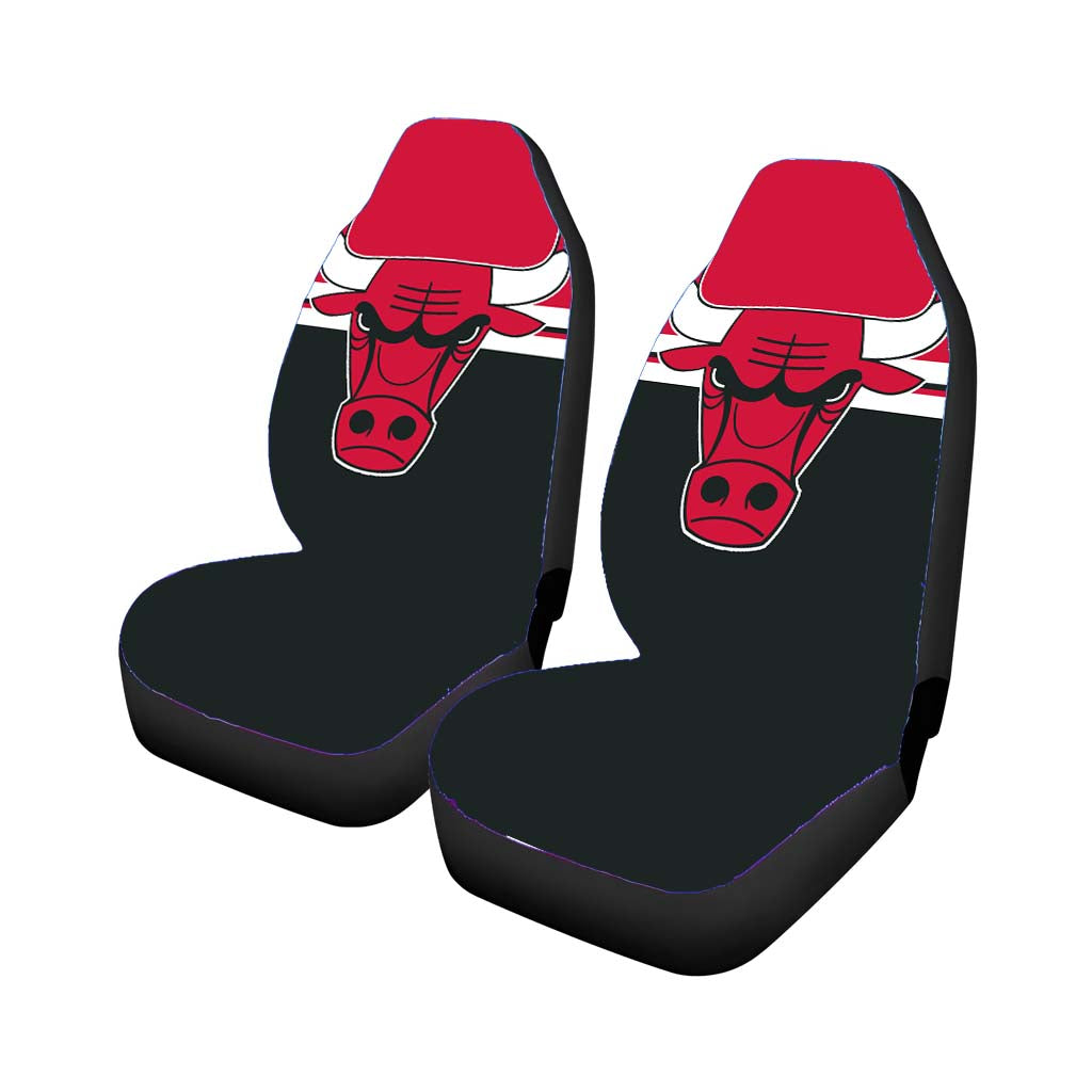 Chicago Bulls Logo Red Black Wallpaper Car Seat Covers