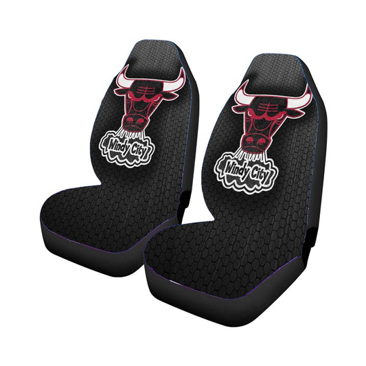Chicago Bulls Windy City Logo Black Iron Car Seat Covers