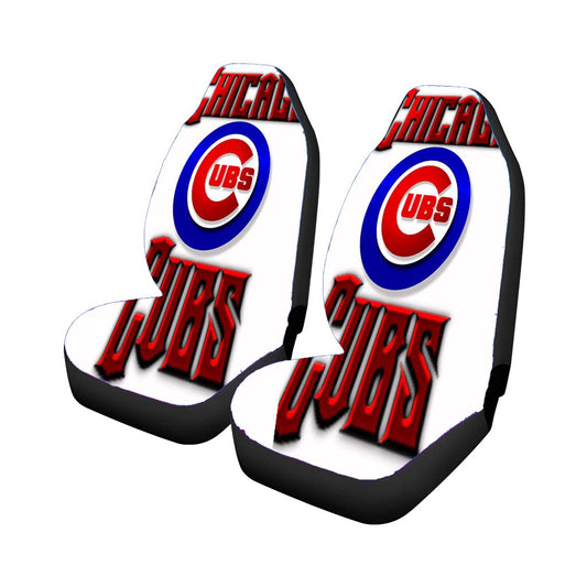 Chicago Cubs Red Text Chrome Car Seat Covers