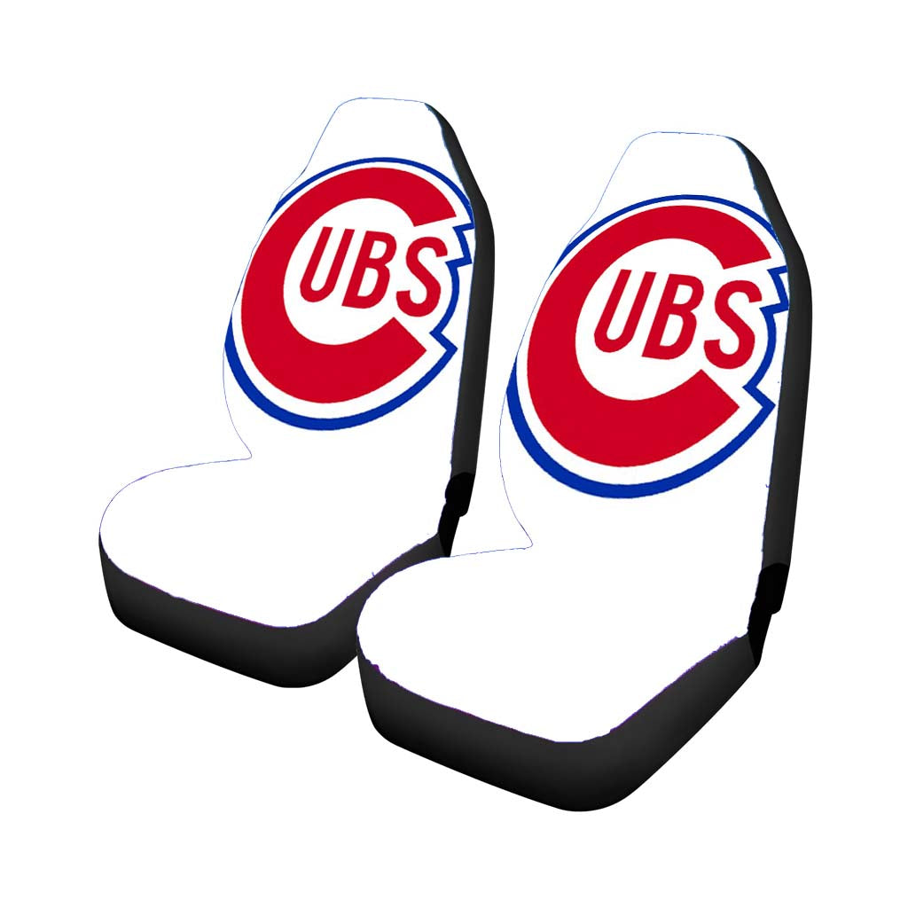 Chicago Cubs White Background Car Seat Covers
