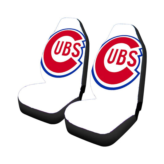 Chicago Cubs White Background Car Seat Covers
