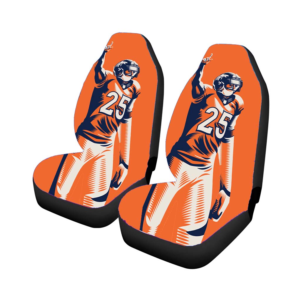 Chris Harris Jr Denver Broncos Nfl Illustration Car Seat Covers