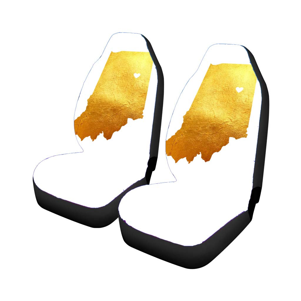 Indiana Golden State Map Car Seat Covers