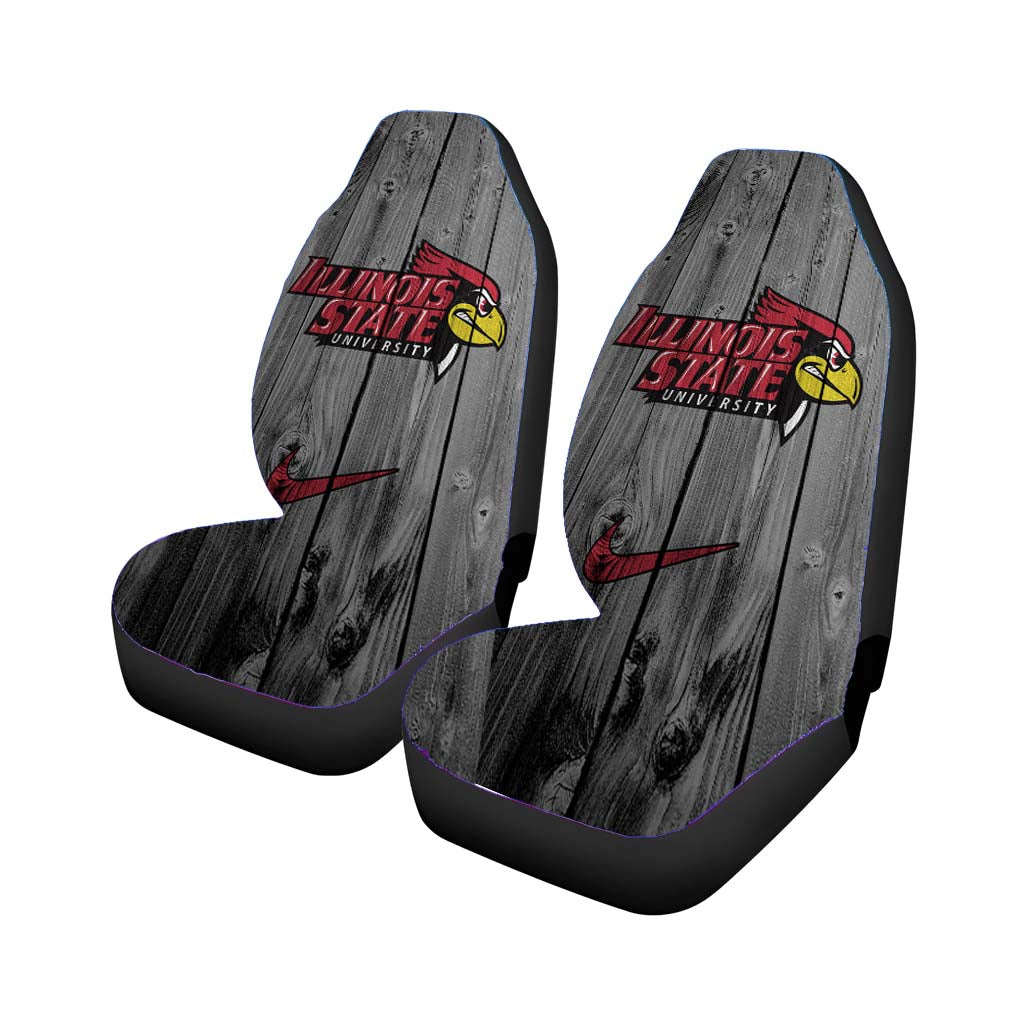 University Of Illinois State Redbirds Logo Dark Wood Wallpaper Car Seat Covers