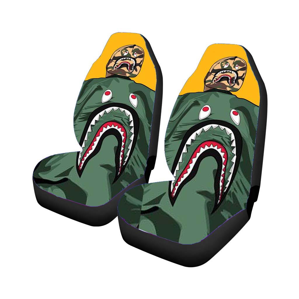 A Bathing Apes Logo On Jaket Universal Fit Stylish & Comfortable Car Seat Covers