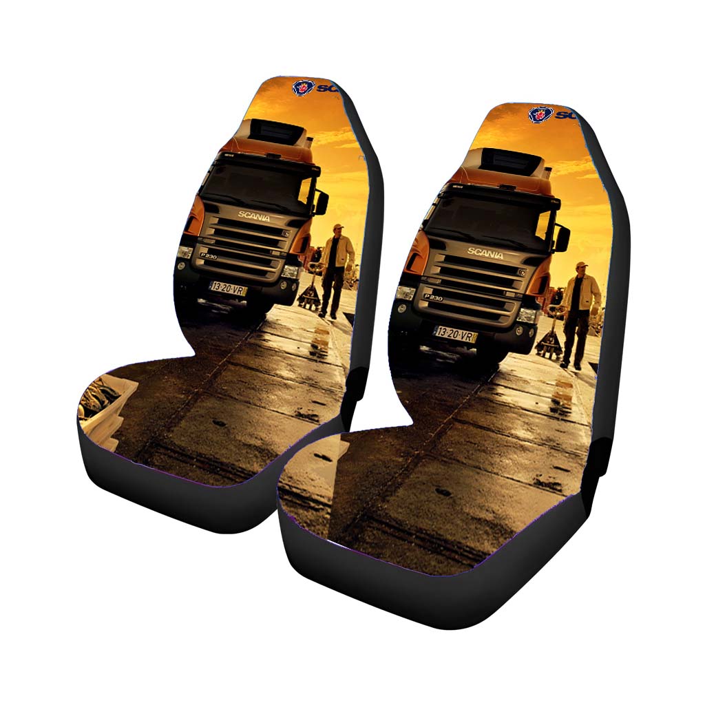 Afternoon Scania Logo Blue Universal Fit Stylish & Comfortable Car Seat Covers