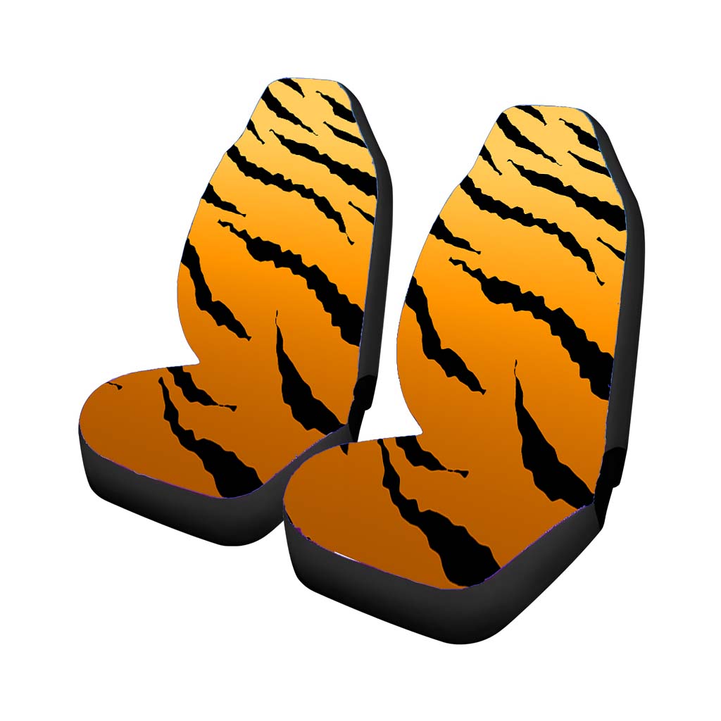 Black Orange Gradient Tiger Skin Texture Nature Pattern Art Car Seat Covers