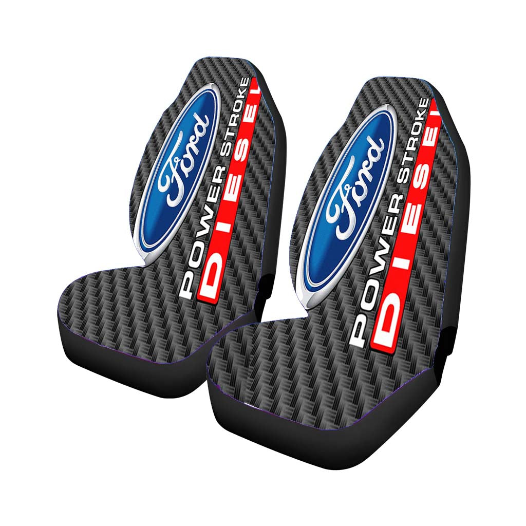 Carbon Ord Powerstroke Diesel Logo Car Seat Covers