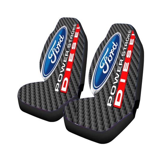 Carbon Ord Powerstroke Diesel Logo Universal Fit Car Seat Covers