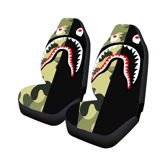Half Camo Bape Shark Face Pattern Car Seat Covers