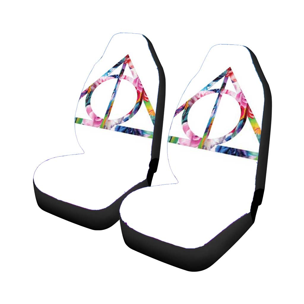 Harry Potter Deathly Hallows Symbol Floral Universal Fit Stylish & Comfortable Car Seat Covers