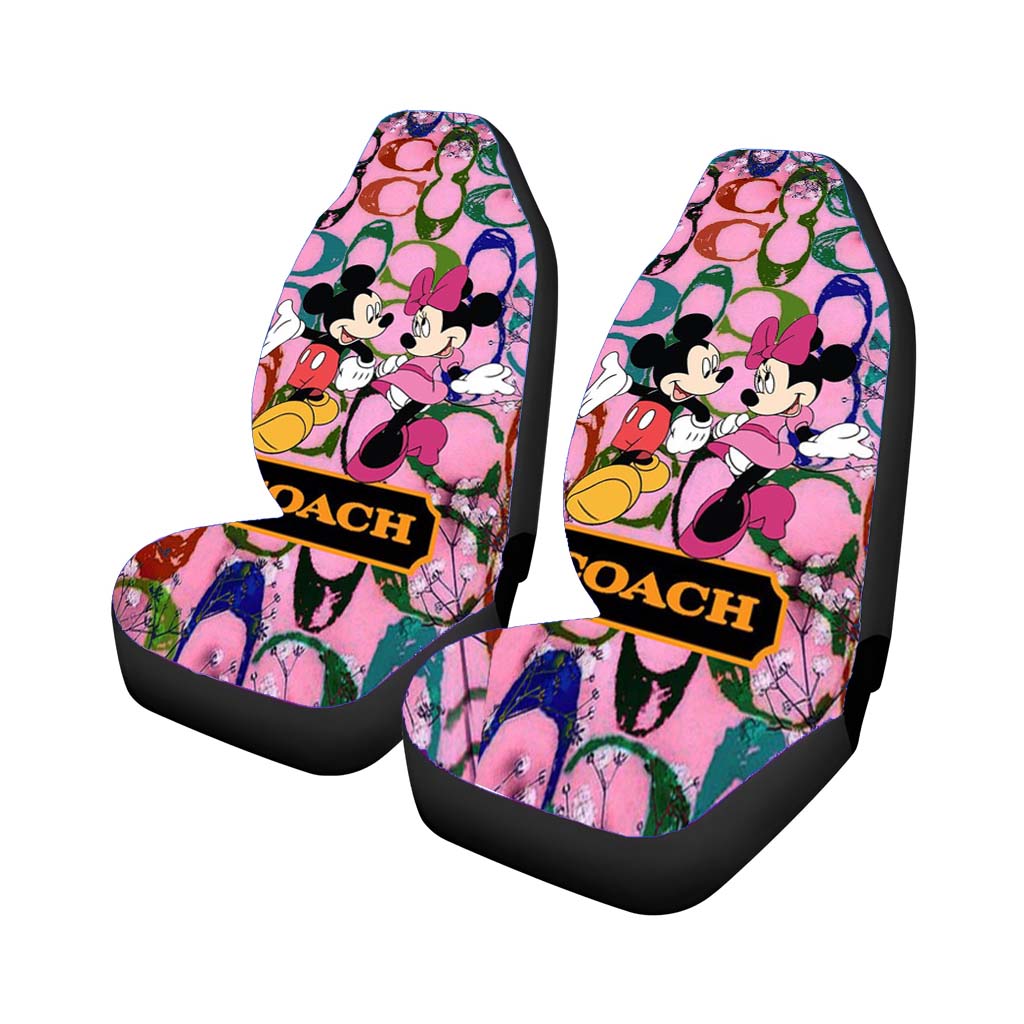 Coach Pink Flower Mickey Minnie Car Seat Covers